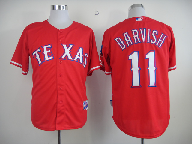 Men Texas Rangers 11 Darvish Red MLB Jerseys